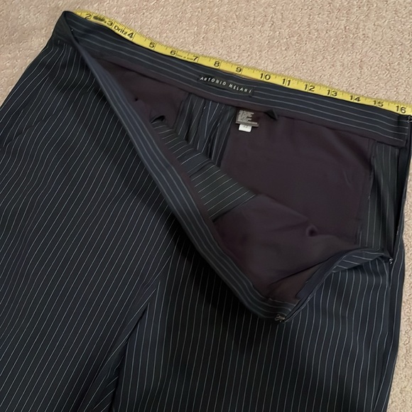 Antonio Melani navy blue pinstriped pantsuit long sleeve lined blazer size 6 - Picture 6 of 8